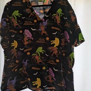 Halloween Graphic Scooby Scrub Top Sz 3x